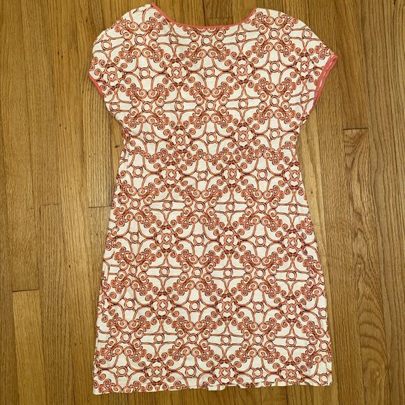 Tommy Bahama Mini Dress Size Small Pink White V Neck Short Sleeve Cotton Printed - Picture 9 of 9